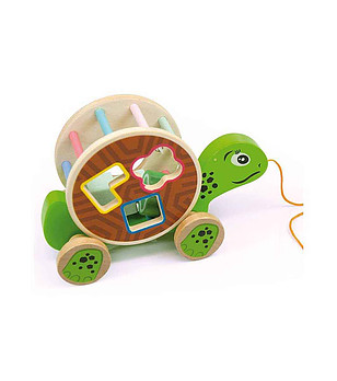 Играчка за дърпане със сортер, Костенурка снимка