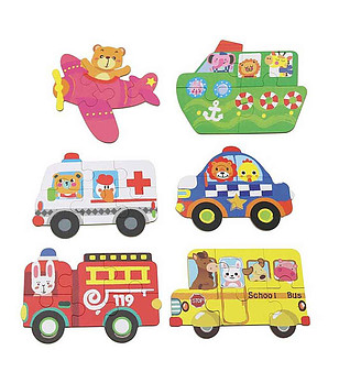 Моите първи пъзели, Превозни средства II, 6 пъзела в кутия снимка