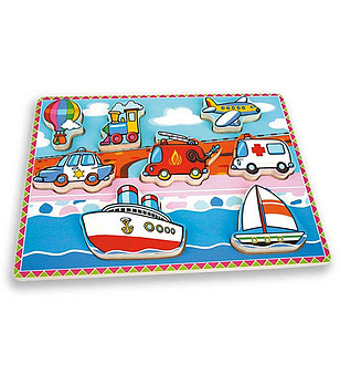 Моят първи пъзел "Превозни средства" - 8 елемента снимка