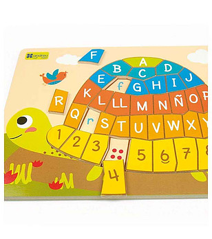 Пъзел с букви и цифри Костенурка снимка