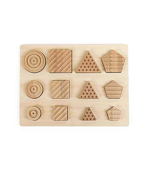 Сензорен пъзел от натурално дърво Форми снимка