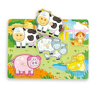 Цветен пъзел Ферма с подсказка снимка