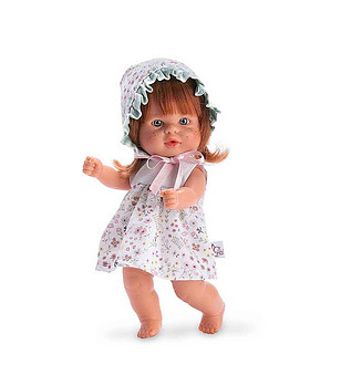 Кукла-бебе Чикита с шапка и рокля на цветя снимка
