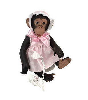 Бебе маймунка Лола с розова рокля на звезди снимка