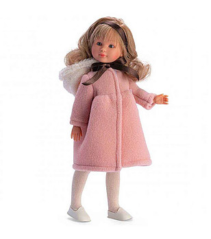 Кукла Силия с вълнено розово палто с качулка 30 см снимка