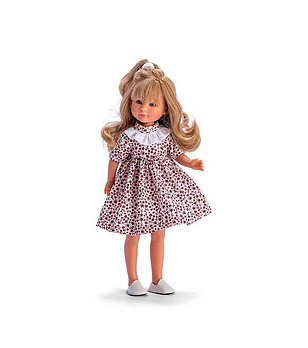 Кукла Силия с рокля на винени цветя 30 см снимка