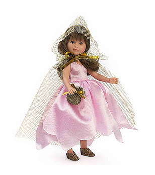 Кукла Силия фея с розова рокля и златно наметало 30 см снимка