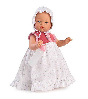 Кукла-бебе Коке с дълга рокля и биберон 36 см снимка