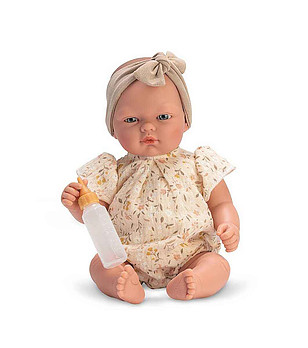 Кукла-бебе Оли с боди на цветя, 30 см снимка