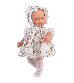 Кукла-бебе Оли с рокля на цветя 20 см снимка