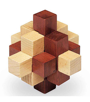 Дървен логически пъзел-главоблъсканица Диамант снимка