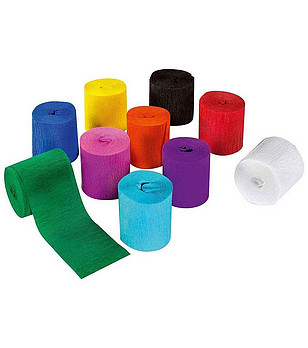 Декоративни панделки от креп 5 x 10 см, 10 ролки, 10 цвята снимка