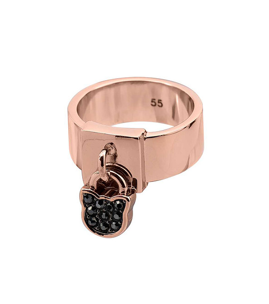 Дамски розовозлатист пръстен с кристали Swarovski снимка