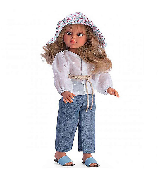 Кукла Сабрина, с дънков панталон и бяла блуза снимка