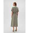 Рокля в цвят маслина с копчета-1 снимка