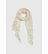 Дамски светлобежов шал със златист принт-1 снимка