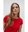 Червена дамска памучна тениска-2 снимка