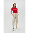 Червена дамска памучна тениска-4 снимка