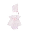 Дрехи за кукла Коке 36 см - розова рпокля с шапка и гащички-1 снимка