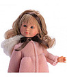 Кукла Силия с вълнено розово палто с качулка 30 см-1 снимка