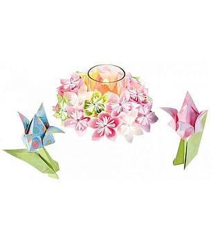 Комплект хартии за изработка на цветя снимка