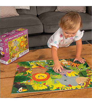 Пъзел с капачета Кой се крие в джунглата снимка