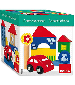 Бебешки дървен конструктор Град 26 части снимка