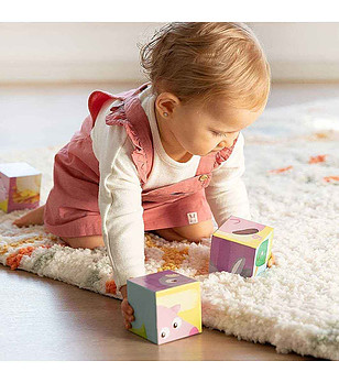 Детски картонени кубчета 4 броя Ферма снимка