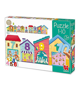 Пъзел за броене Къщички снимка