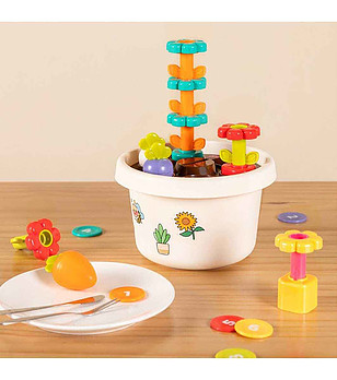 Бебешка играчка за подреждане и сортиране Цветна градина 5 в 1 снимка