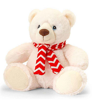 Eкологична плюшена играчка Полярна мечка с шалче 20 см снимка