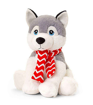 Eкологична плюшена играчка Хъски с шалче 20 см снимка