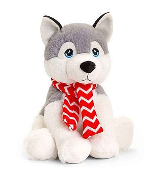 Eкологична плюшена играчка Хъски с шалче 25 см снимка