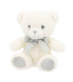 Екологична плюшена играчка Бебешко мече с панделка 15 см снимка