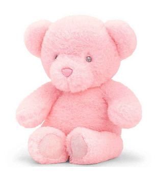 Екологична плюшена играчка Бебешко мече в розово 16 см снимка