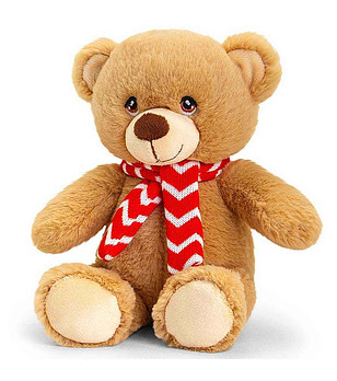 Екологична плюшена играчка Мече с шал 20 см снимка