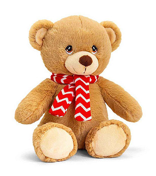 Екологична плюшена играчка Мече с шал 25 см снимка