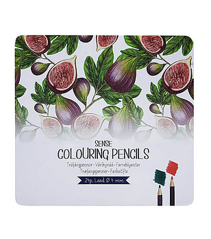 Цветни моливи в метална кутия Смокини 24 бр. снимка