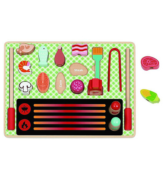 Барбекю дървена игра с аксесоари снимка