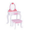 Детска дървена розова тоалетка, със столче-4 снимка