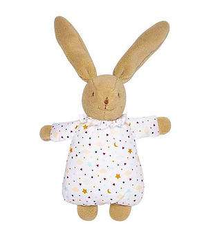 Меко зайче Флуфи с дрънкалка със звезди 20 см снимка