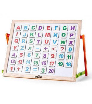 Двустранна настолна магнитна дъска с букви и цифри снимка