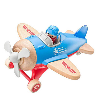 Дървен самолет със звук и светлина снимка