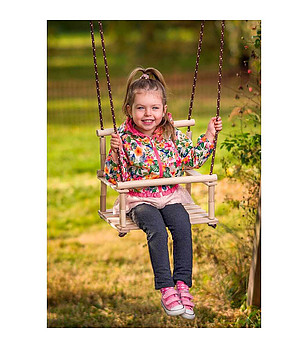 Дървена люлка с облегалка за гръб снимка