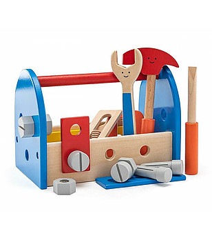 Дървена чанта с инструменти Веселият майстор снимка