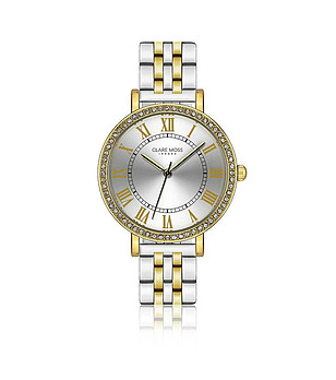 Дамски часовник в сребристо и златисто Porcelain снимка