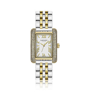 Дамски часовник в сребристо и златисто с камъчета C&M снимка