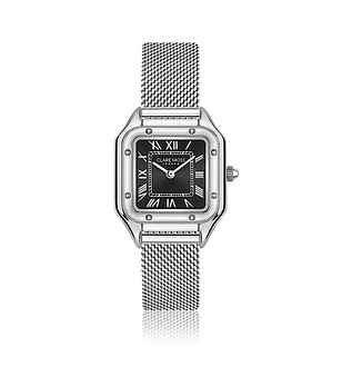 Сребрист дамски часовник с черен циферблат The Old Fashioned снимка