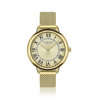 Златист дамски часовник с римски цифри Chic снимка