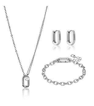 Сребрист комплект бижута от 3 части Teramo снимка